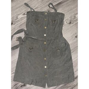 Vintage Y2K Cache Olive Green Size 6 Dress Cargo Optional Straps